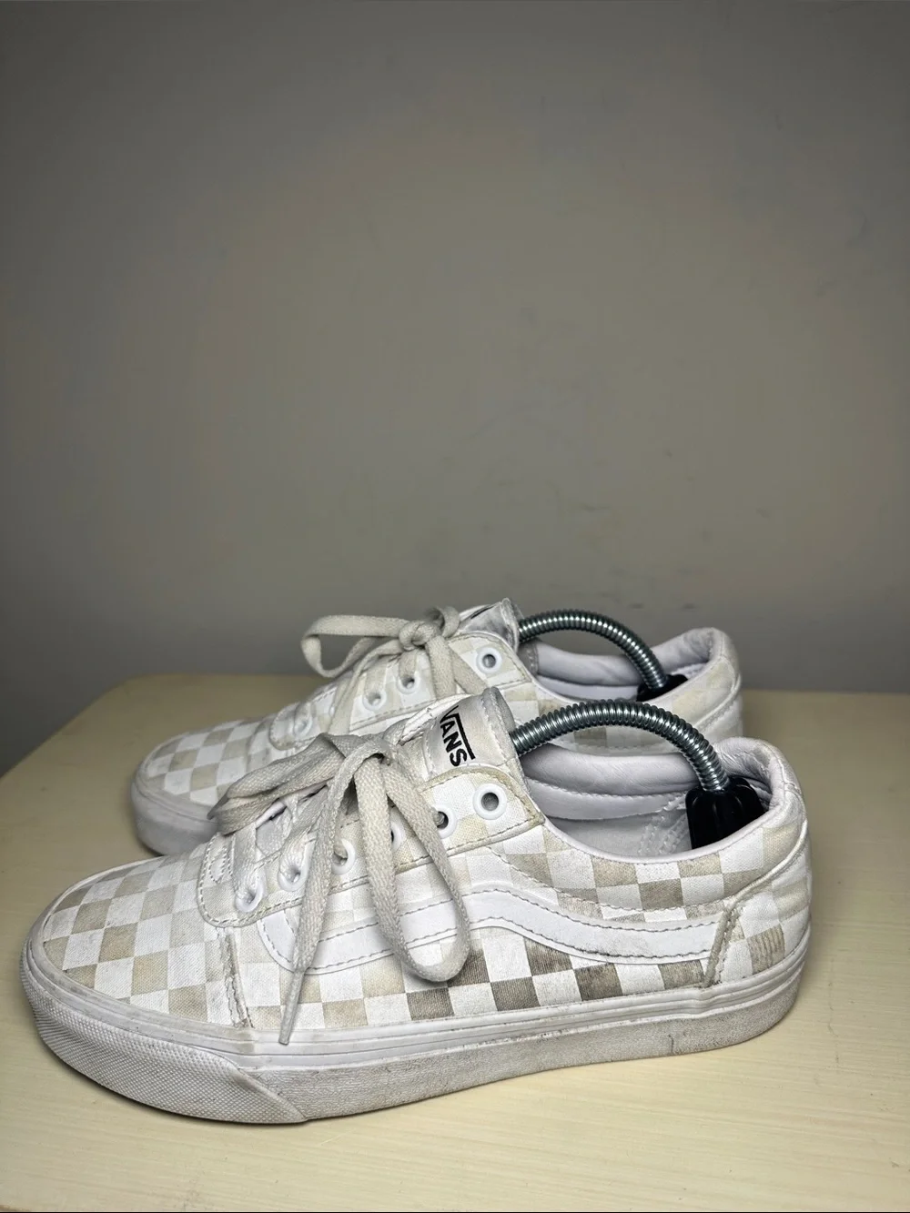 Vans Checkerboard Low-Top Sneakers - White/Cream